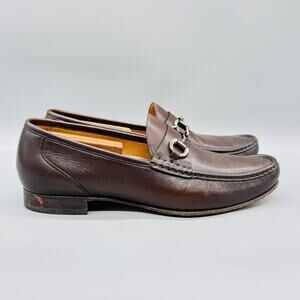 Beckett Simonon Shoes Mens 11.5 Brown Leather Bit Loafers Dress Moc Toe Classic